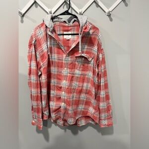 Womens XL American eagle hooded flannel